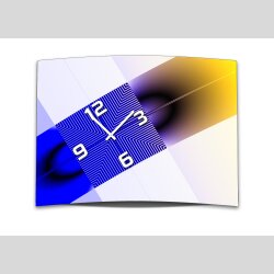 Wanduhr XXL 3D Optik Dixtime abstrakt blau gelb 50x70 cm...