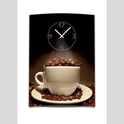 Wanduhr XXL 3D Optik Dixtime Kaffee Tasse Bohnen 50x70 cm...