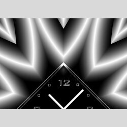 Tischuhr 30cmx30cm inkl. Alu-St&auml;nder -abstraktes Design hellgrau schwarz  ger&auml;uschloses Quarzuhrwerk -Wanduhr-Standuhr TU3999 DIXTIME