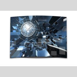 Wanduhr XXL 3D Optik Dixtime abstrakt blau Fragmente...