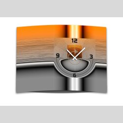 Wanduhr XXL 3D Optik Dixtime abstrakt orange grau 50x70...