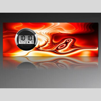 6117 Dixtime Digital Designer Wanduhr, Moderne Wohnraumuhr 35x100cm