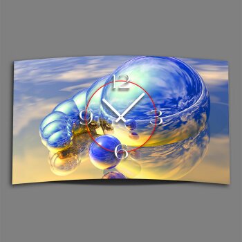 Digital Designer Art Kugeln blau Designer Wanduhr modernes Wanduhren Design leise kein ticken DIXTIME 3DS-0370