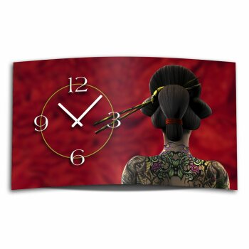 Digital Designer Art Geisha Designer Wanduhr modernes Wanduhren Design leise kein ticken DIXTIME 3DS-0342