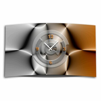 Abstrakt grau braun Designer Wanduhr modernes Wanduhren Design leise kein ticken DIXTIME 3DS-0307