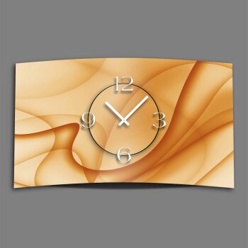 Abstrakt apricot Designer Wanduhr modernes Wanduhren Design leise kein ticken dixtime 3DS-0039